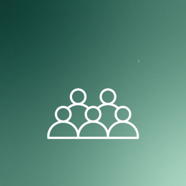 Grafisches Symbol einer Menschengruppe, das eine Gruppe symbolisieren soll.